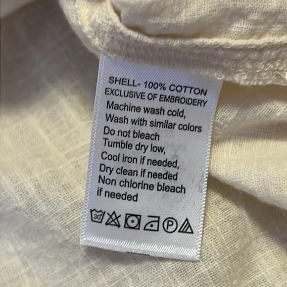 CALLIGRAPHIE Embroidered Floral Boho Tassel Tie Balloon Sleeve Peasant Blouse - Picture 10 of 11